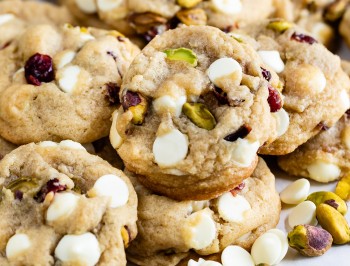 White Chocolate Cranberry Pistachio Cookies